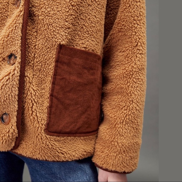 Anthropologie VIRGINIA Soft Sherpa Shirt Jacket Shacket 1X - Picture 4 of 14